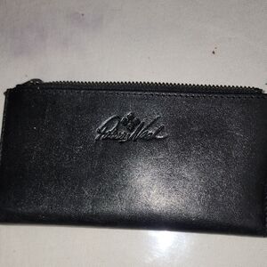 Patricia Nash Black Leather Zip Wallet